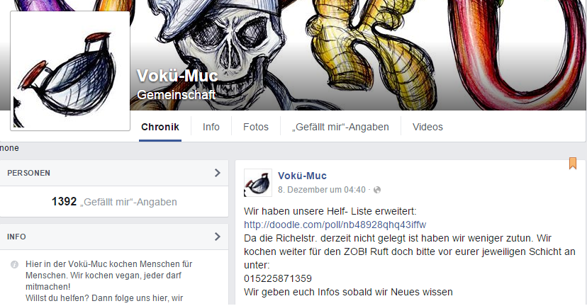 Screenshot Volxküche München