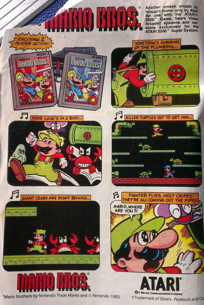 Zeitschriften-Werbung für Mario Bros. auf Atari-Konsolen, 1983